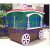 商業(yè)街售貨車，實(shí)木售賣車，廣場(chǎng)木制售賣亭